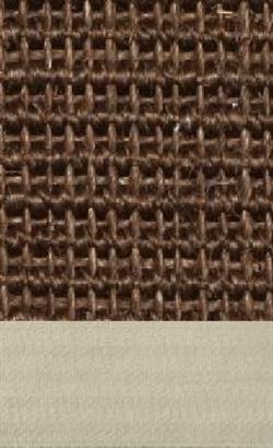 Sisal Salvador choco 060 tæppe med kantbånd i elfenbein 003